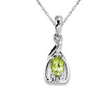 1/2 Carat (ctw) Peridot Drop Pendant Necklace in Sterling Silver with Chain